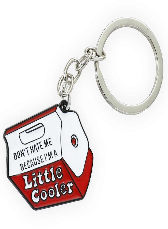 LEBEIGHT Funny Keychains for Women Men | Cool Metal Enamel Key Holder Key Chain for Purse Bag Accessories, Cute Socially Awkward Keyrings for Car Key | Sturdy Little Keychain for Birthday Gifts (Little Cooler) - Image 1